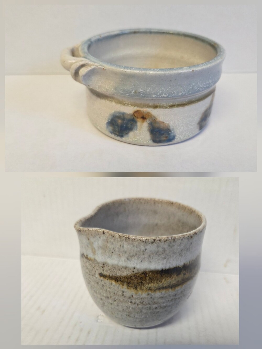 Vintage 90s Signed Studio Pottery Stoneware Pieces (2)